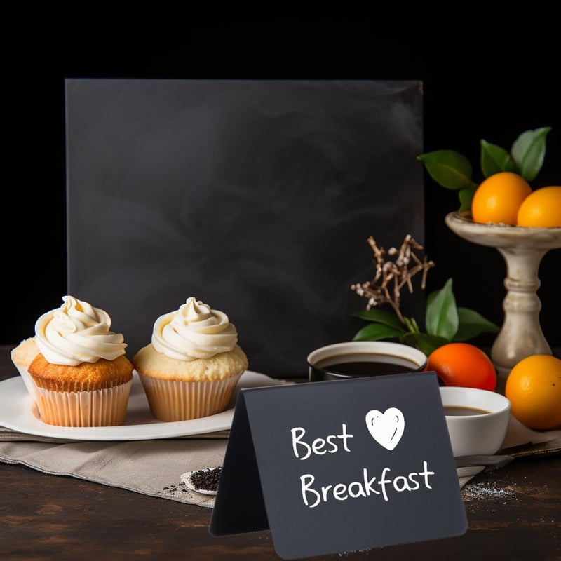 SUMER BOX 20 Pack 4"x3" Mini Chalkboard Signs for Food Buffet Party, Tabletop Small Chalkboard Signs Food Labels for Wedding Bakery Buffet, Easy to Write and Wipe Off - Image 3